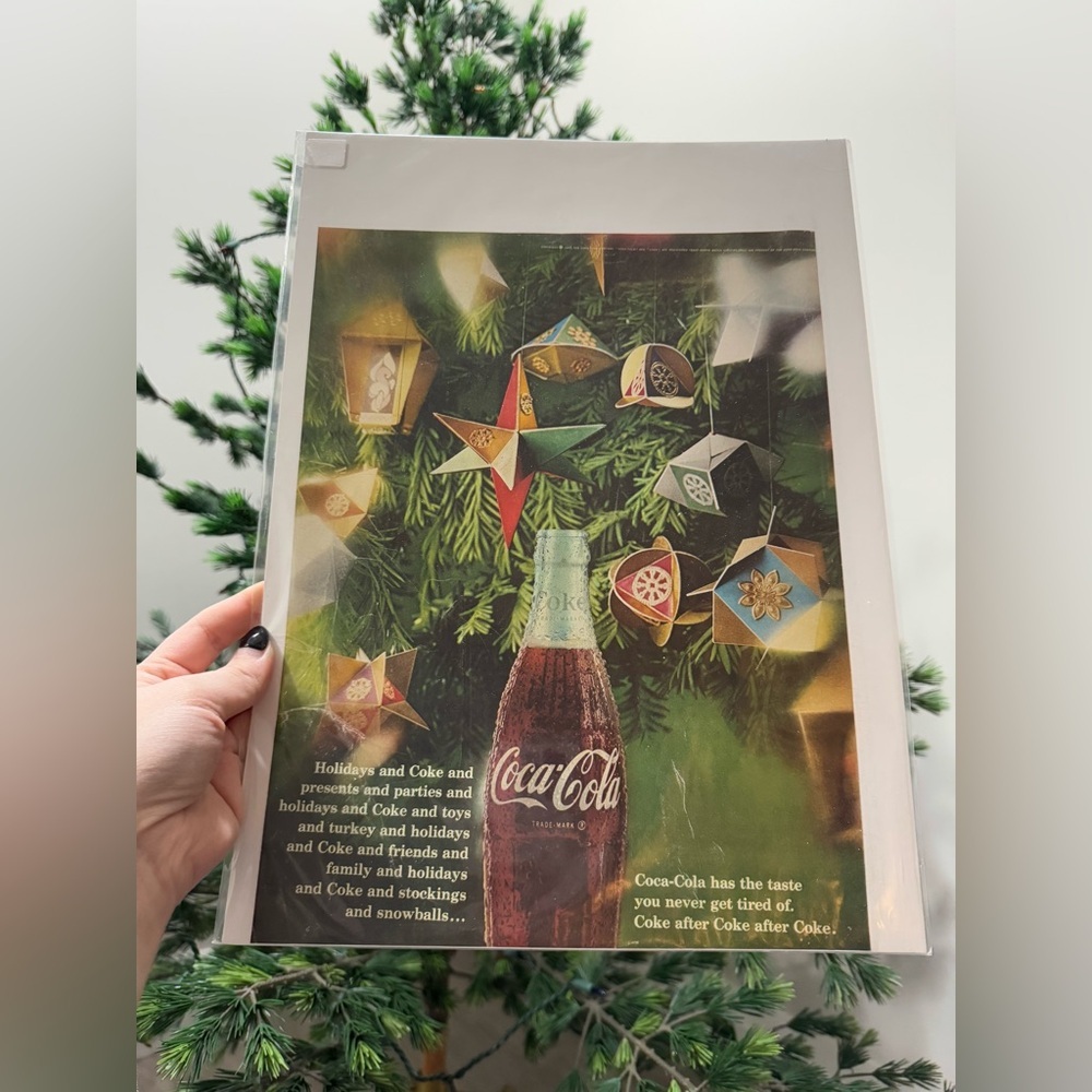 Vintage Christmas Coca-Cola Magazine Advertisement Poster Print